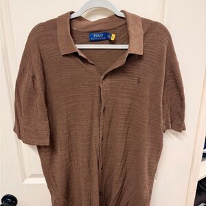 Ralph Lauren Casual Brown Button Down Shirt